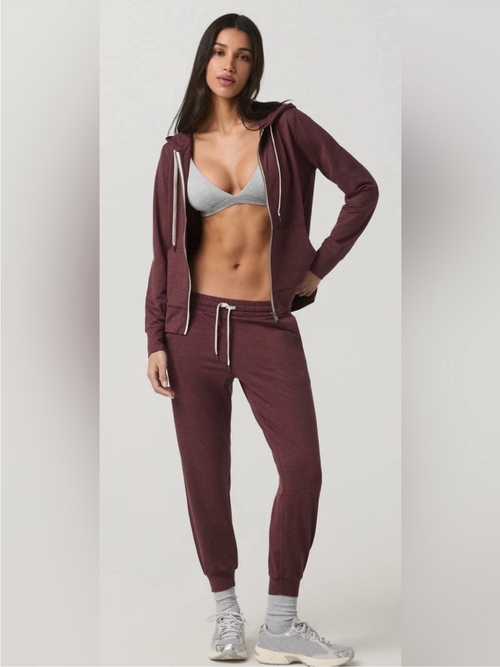 Vuori Women’s Maroon Track Sweatsuit: Includes Joggers AND Zip-up Hoodie